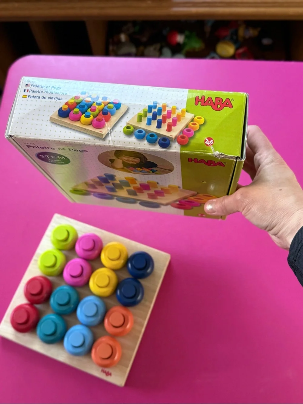 Haba Palette of Pegs Toy Educational Puzzle Cognitive Development Wooden Toy